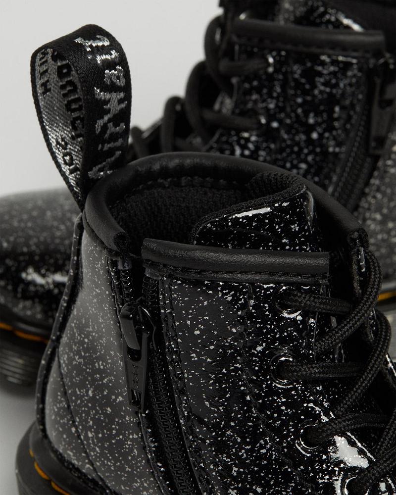 Black Kids' Dr Martens Infant 1460 Glitter Ankle Casual Boots | CA 657YXF